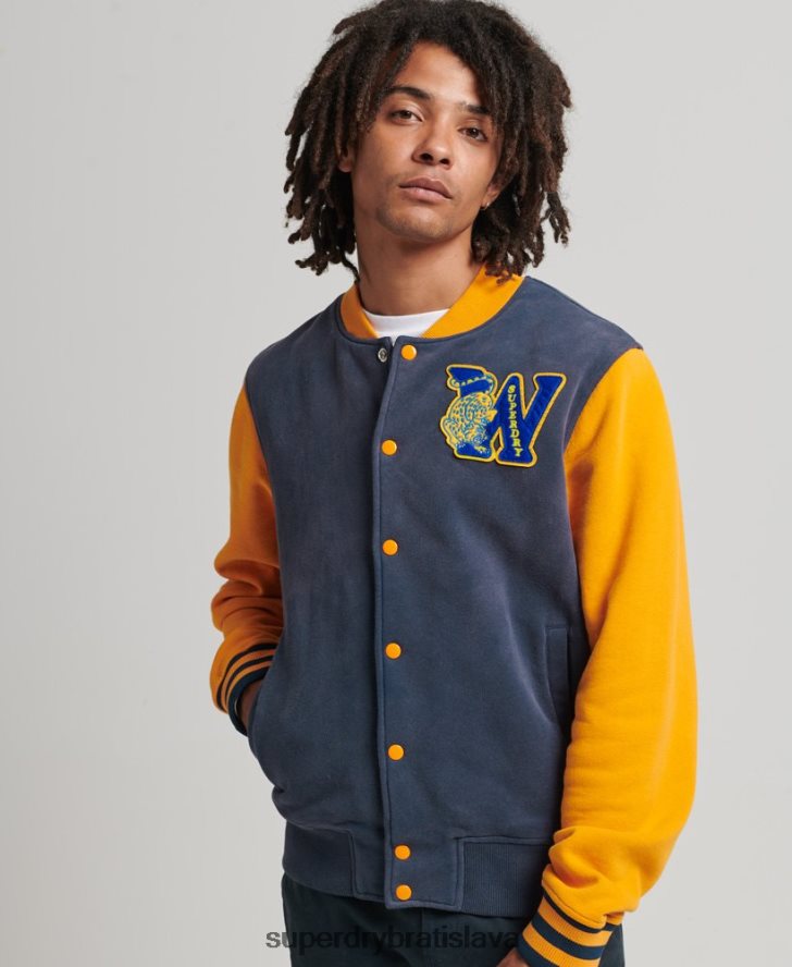 Superdry muži ročník vysokoškolskej bombery 6B4ZTR806 oblečenie námorníctvo