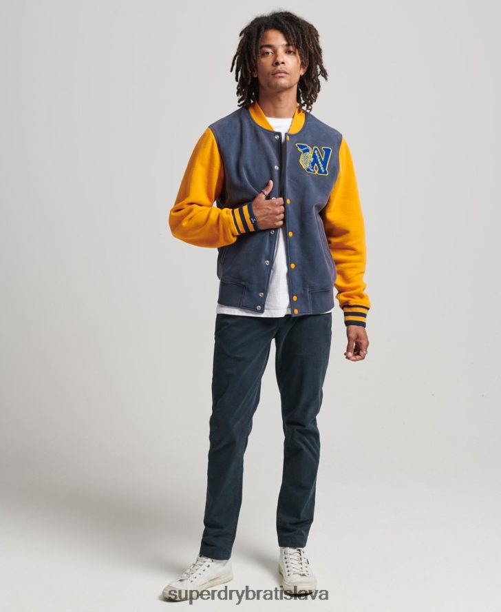 Superdry muži ročník vysokoškolskej bombery 6B4ZTR806 oblečenie námorníctvo