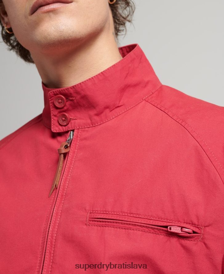 Superdry muži ročník vysokoškolskej bundy Harrington 6B4ZTR4466 oblečenie červená