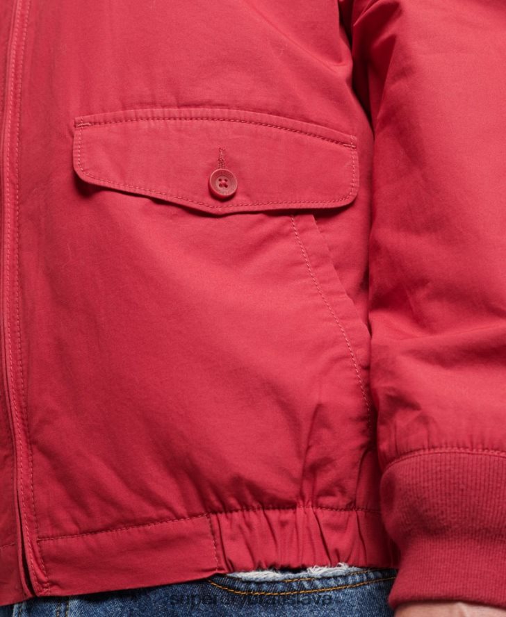 Superdry muži ročník vysokoškolskej bundy Harrington 6B4ZTR4466 oblečenie červená