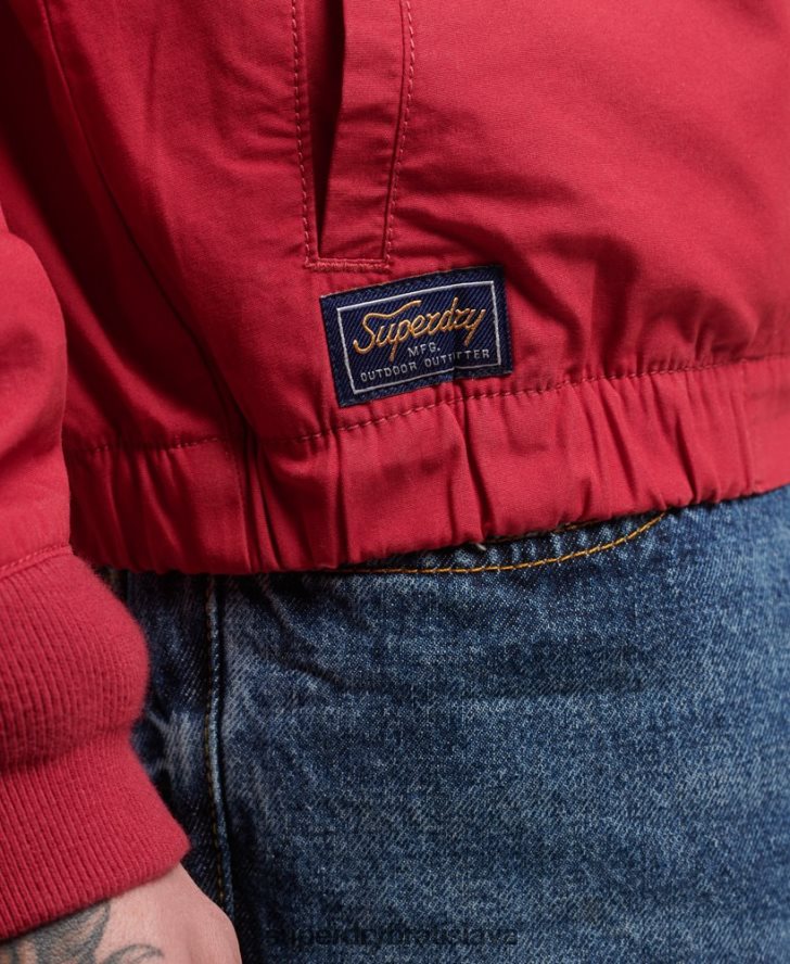 Superdry muži ročník vysokoškolskej bundy Harrington 6B4ZTR4466 oblečenie červená