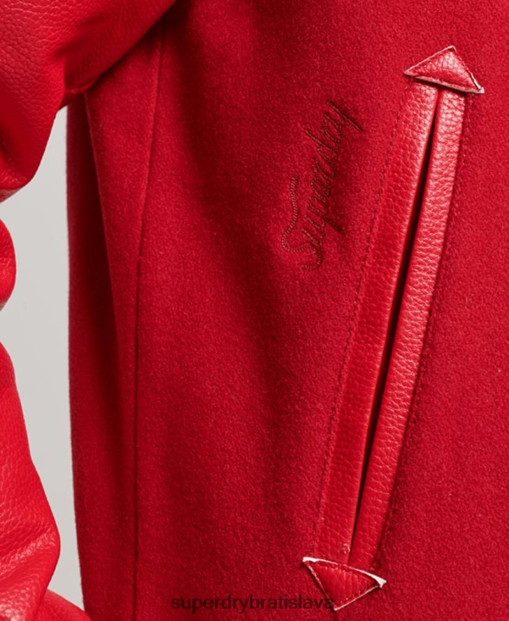 Superdry muži ročník vysokoškolskej univerzitnej bomberovej bundy 6B4ZTR1013 oblečenie červená