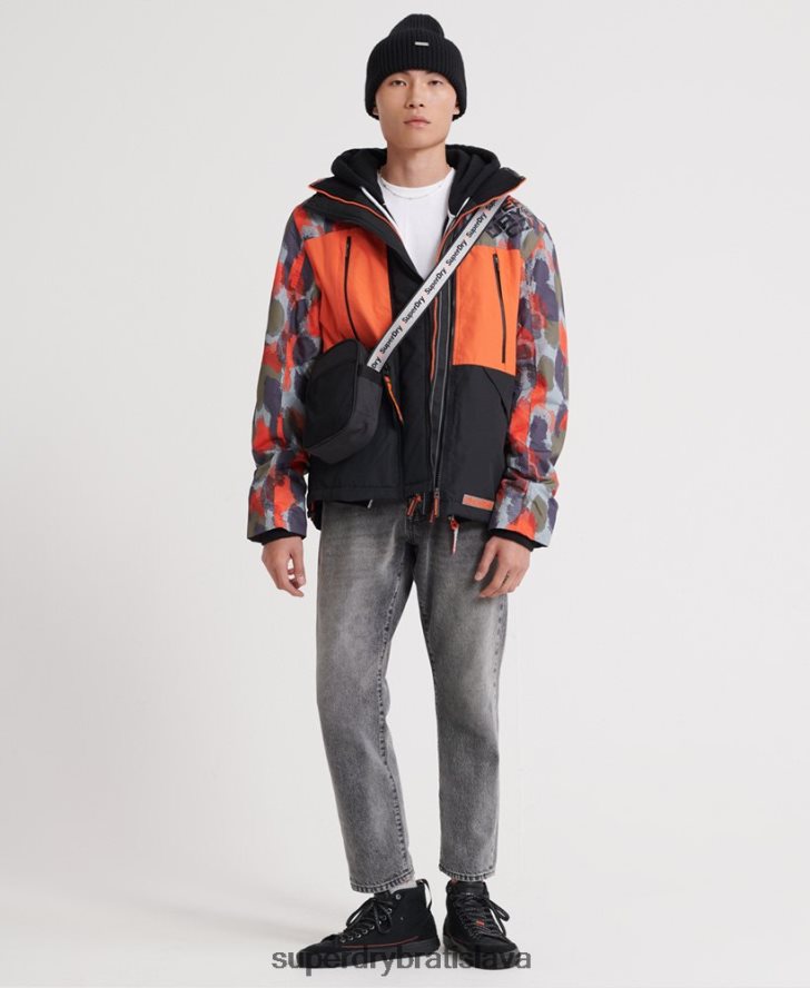 Superdry muži sd-wind útočná bunda s polárnou potlačou s kapucňou 6B4ZTR1201 oblečenie multi