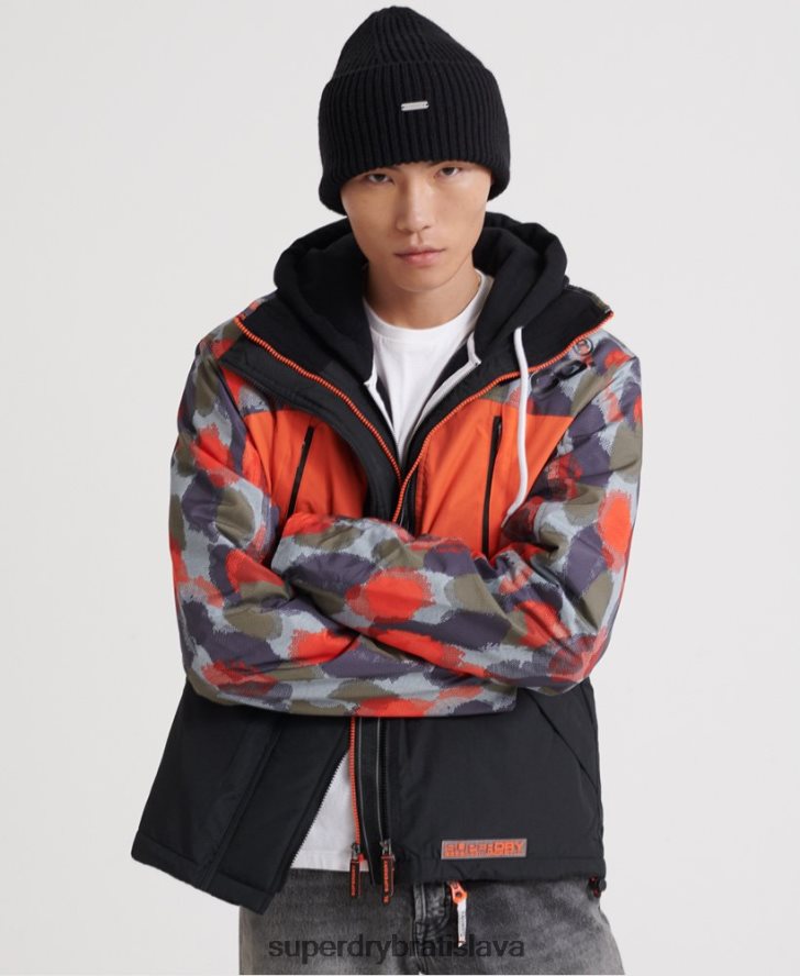 Superdry muži sd-wind útočná bunda s polárnou potlačou s kapucňou 6B4ZTR1201 oblečenie multi