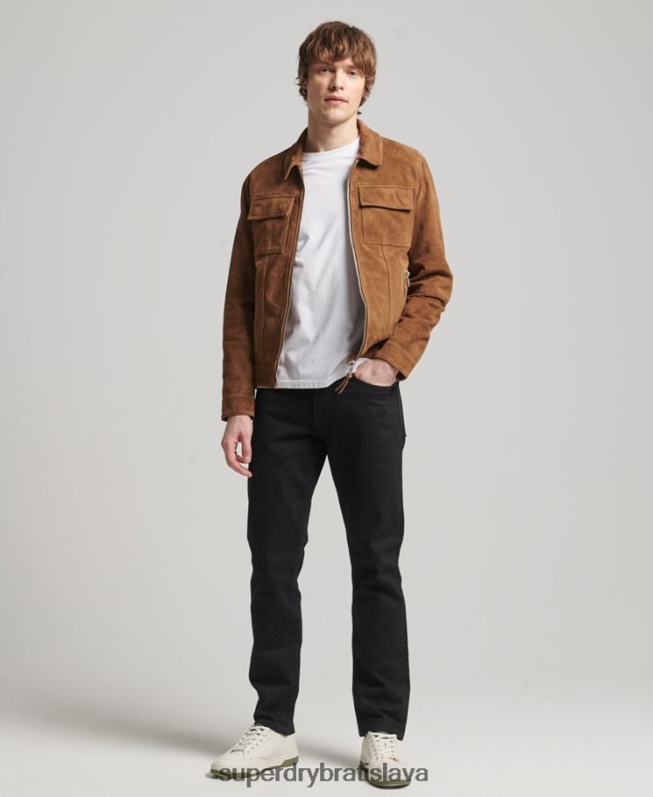 Superdry muži semišová bunda zo 70. rokov štúdia 6B4ZTR921 oblečenie hnedá