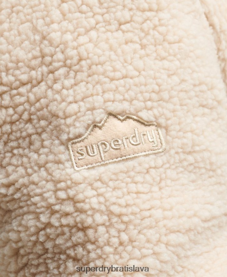 Superdry muži sherpa zips cez bundu 6B4ZTR4453 oblečenie krém