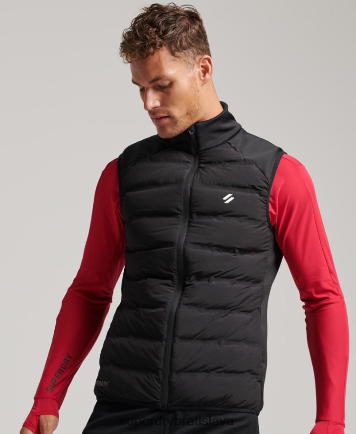 Superdry muži spustiť hybridné polstrované vesta 6B4ZTR1133 oblečenie čierna
