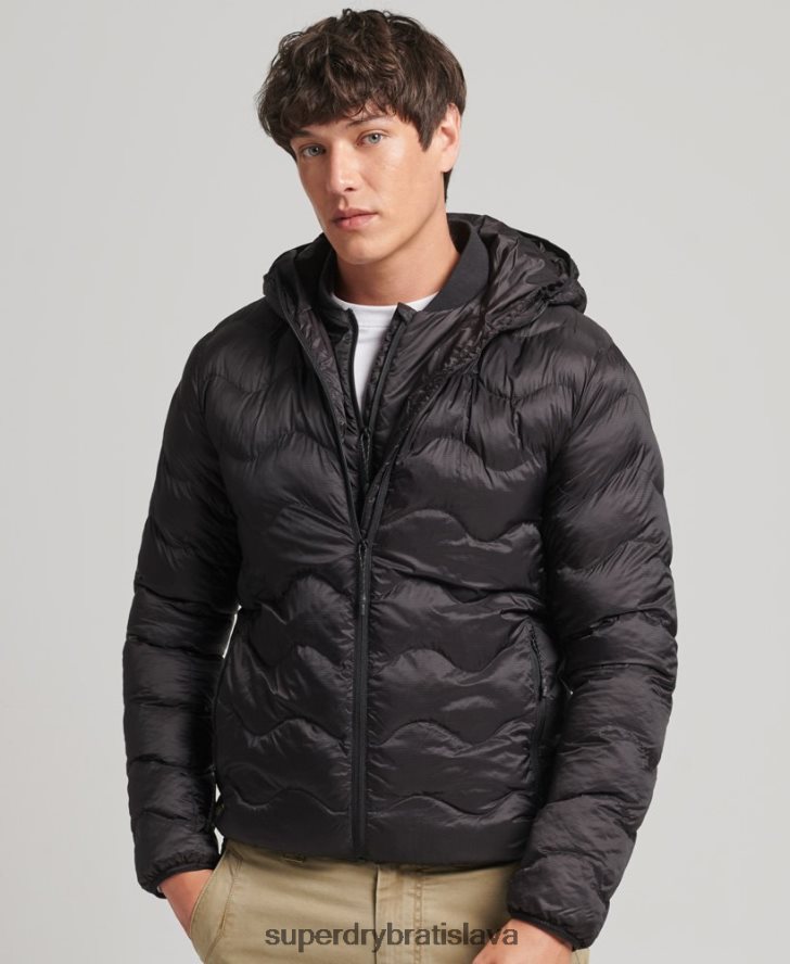 Superdry muži stredná vrstva bundy s kapucňou 6B4ZTR4506 oblečenie tmavošedý