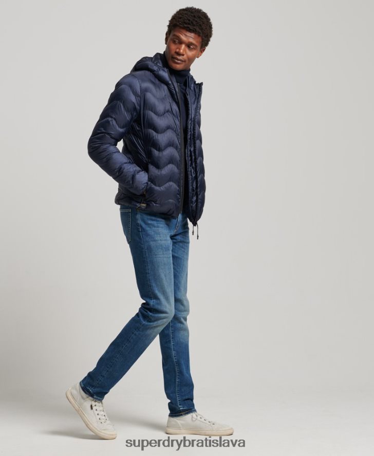 Superdry muži stredná vrstva bundy s kapucňou 6B4ZTR4699 oblečenie námorníctvo