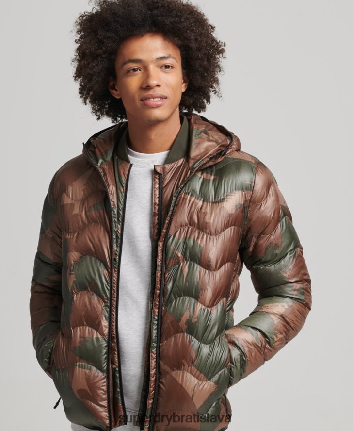 Superdry muži stredná vrstva bundy s kapucňou 6B4ZTR4700 oblečenie zelená
