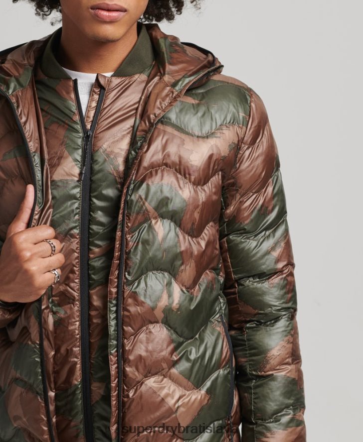 Superdry muži stredná vrstva bundy s kapucňou 6B4ZTR4700 oblečenie zelená