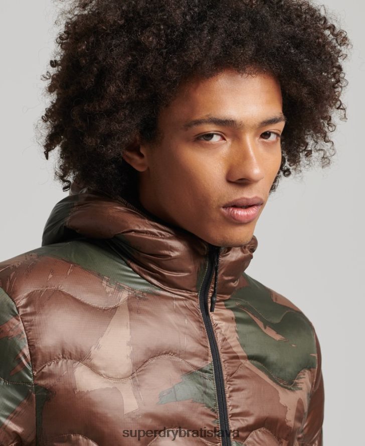Superdry muži stredná vrstva bundy s kapucňou 6B4ZTR4700 oblečenie zelená