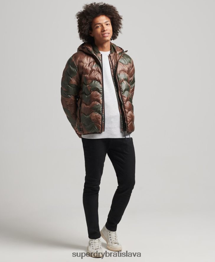 Superdry muži stredná vrstva bundy s kapucňou 6B4ZTR4700 oblečenie zelená