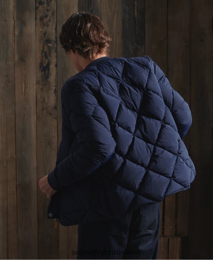 Superdry muži suchá kačacia páperová bunda 6B4ZTR4632 oblečenie Modrá