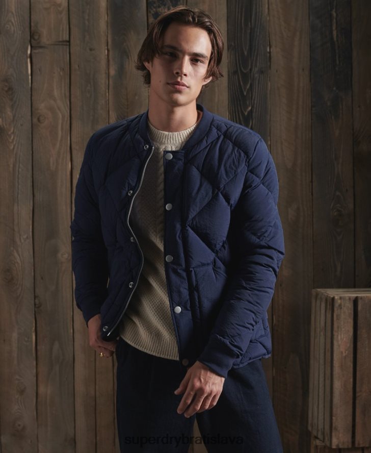 Superdry muži suchá kačacia páperová bunda 6B4ZTR4632 oblečenie Modrá