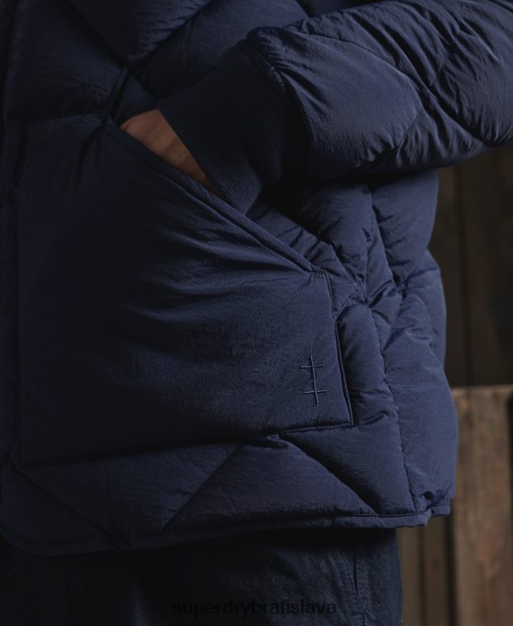 Superdry muži suchá kačacia páperová bunda 6B4ZTR4632 oblečenie Modrá