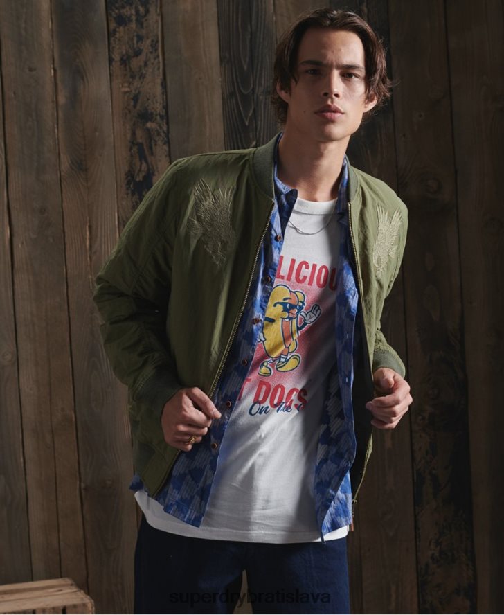 Superdry muži suchá suvenírová bunda z limitovanej edície 6B4ZTR4772 oblečenie kaki