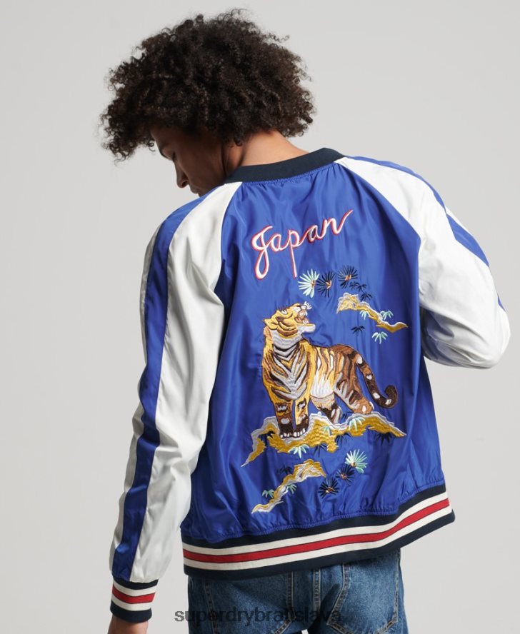 Superdry muži suika bomber bunda 6B4ZTR4463 oblečenie Modrá