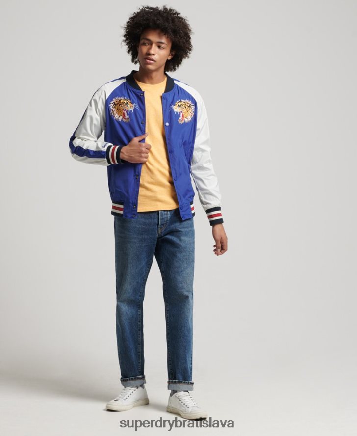Superdry muži suika bomber bunda 6B4ZTR4463 oblečenie Modrá