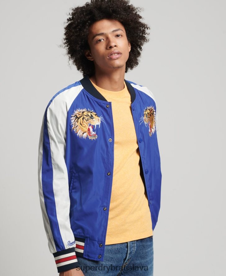 Superdry muži suika bomber bunda 6B4ZTR4463 oblečenie Modrá