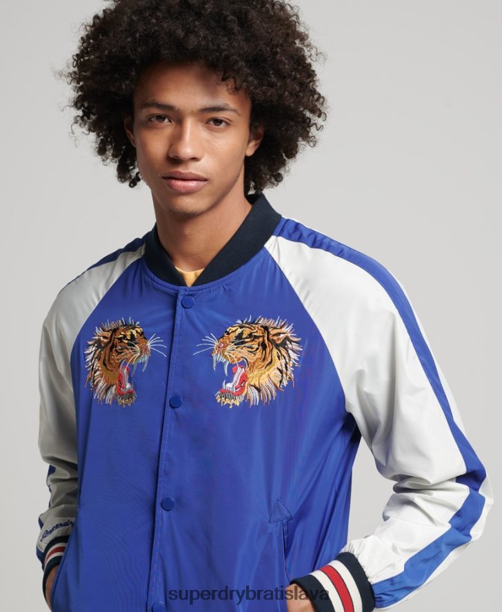 Superdry muži suika bomber bunda 6B4ZTR4463 oblečenie Modrá