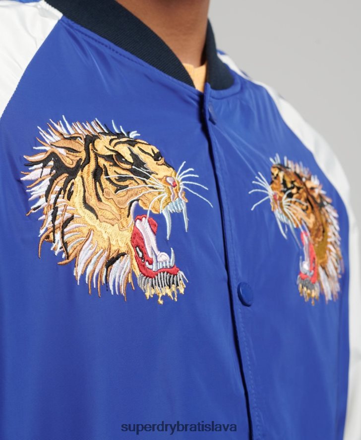 Superdry muži suika bomber bunda 6B4ZTR4463 oblečenie Modrá