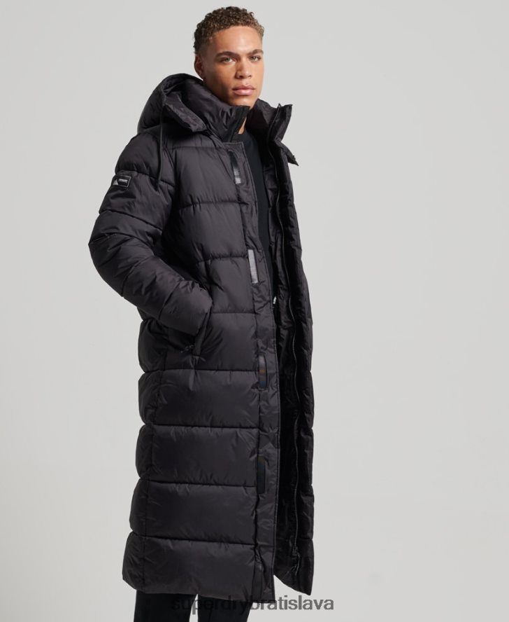 Superdry muži superdlhá vystužená bunda touchline 6B4ZTR970 oblečenie čierna
