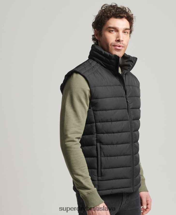Superdry muži štúdiá fuji gilet 6B4ZTR4651 oblečenie čierna
