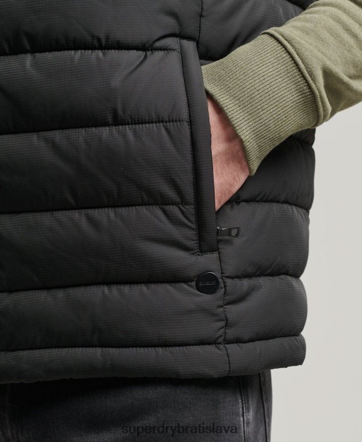 Superdry muži štúdiá fuji gilet 6B4ZTR4651 oblečenie čierna