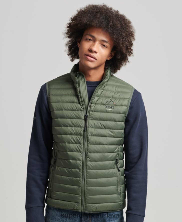 Superdry muži tech core down gilet 6B4ZTR4445 oblečenie kaki