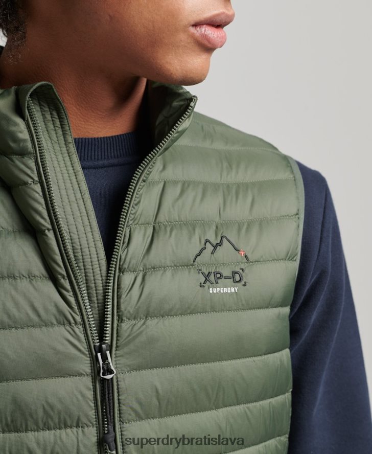 Superdry muži tech core down gilet 6B4ZTR4445 oblečenie kaki
