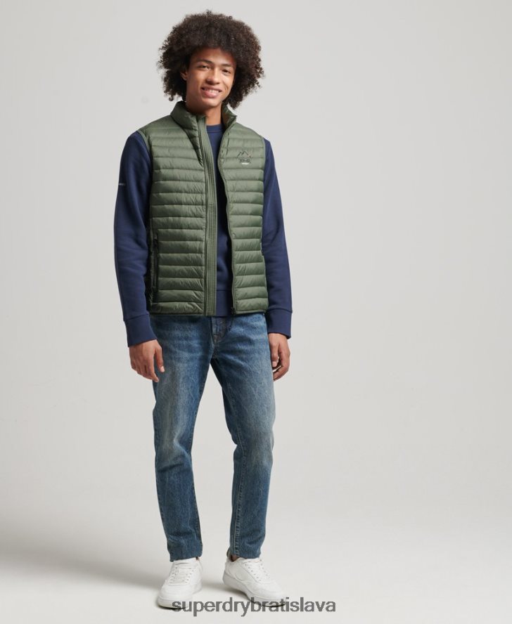 Superdry muži tech core down gilet 6B4ZTR4445 oblečenie kaki