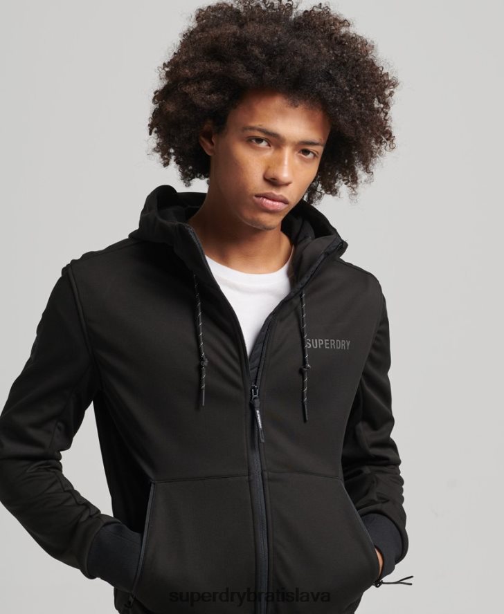 Superdry muži tech softshellová tepláková bunda 6B4ZTR1112 oblečenie čierna