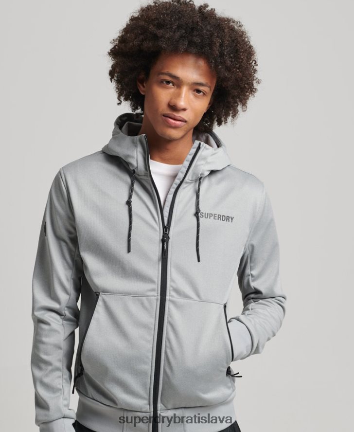 Superdry muži tech softshellová tepláková bunda 6B4ZTR1141 oblečenie sivá
