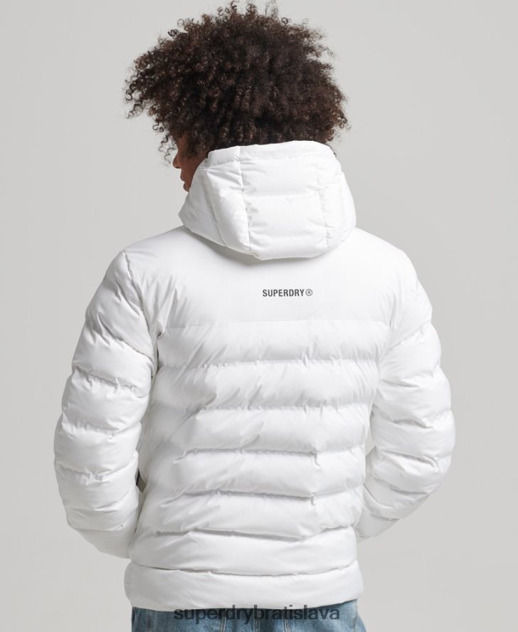 Superdry muži tepelne utesnená polstrovaná bunda 6B4ZTR1073 oblečenie biely