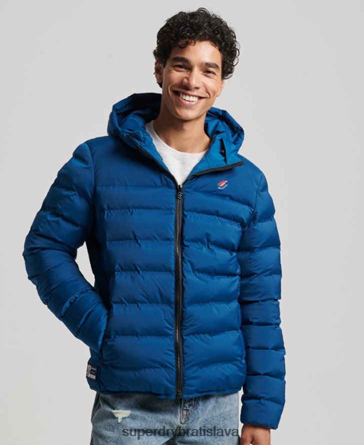 Superdry muži tepelne utesnená polstrovaná bunda 6B4ZTR1074 oblečenie Modrá