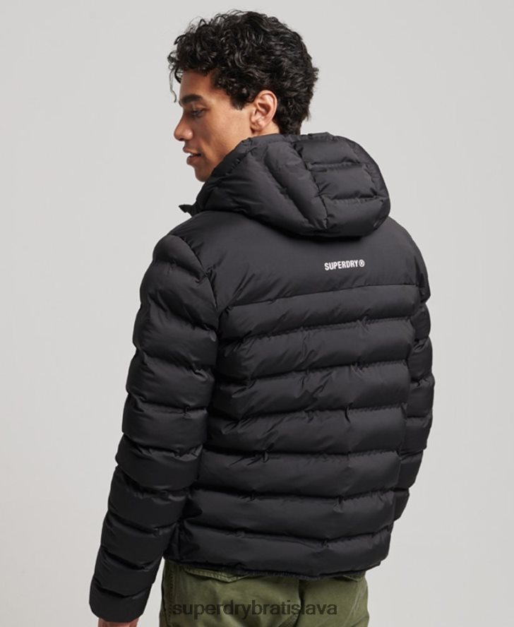 Superdry muži tepelne utesnená polstrovaná bunda 6B4ZTR979 oblečenie čierna