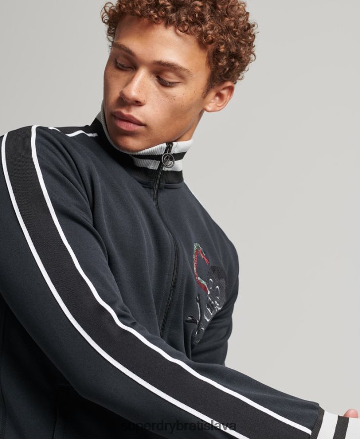 Superdry muži tricot suika tepláková bunda 6B4ZTR780 oblečenie tmavošedý
