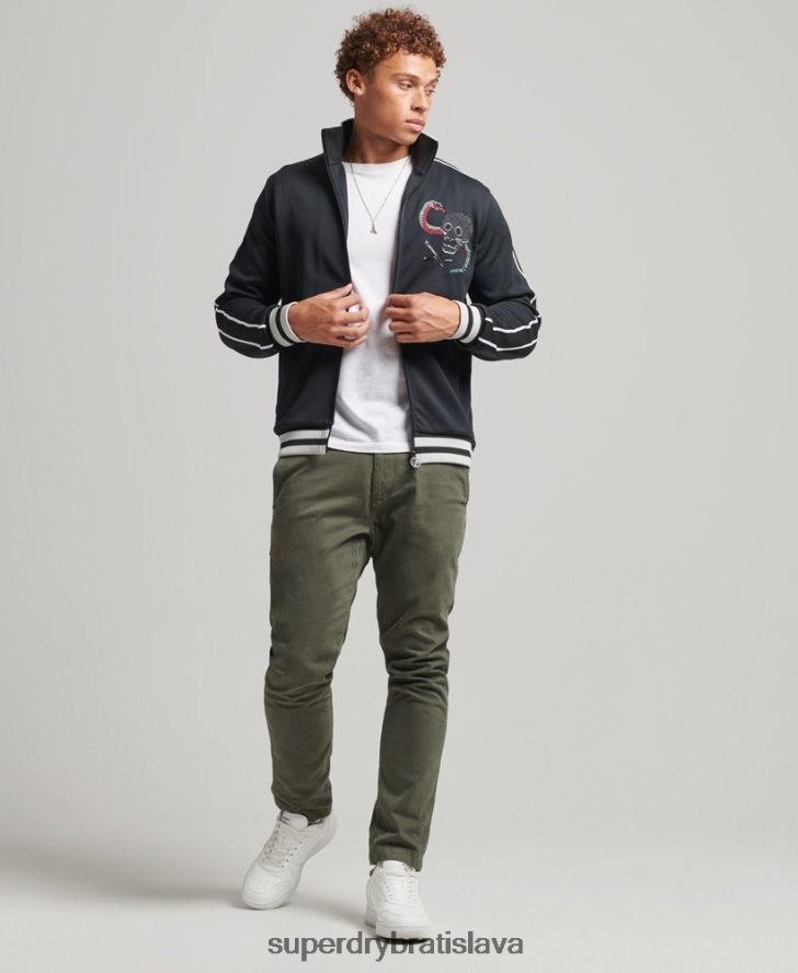 Superdry muži tricot suika tepláková bunda 6B4ZTR780 oblečenie tmavošedý