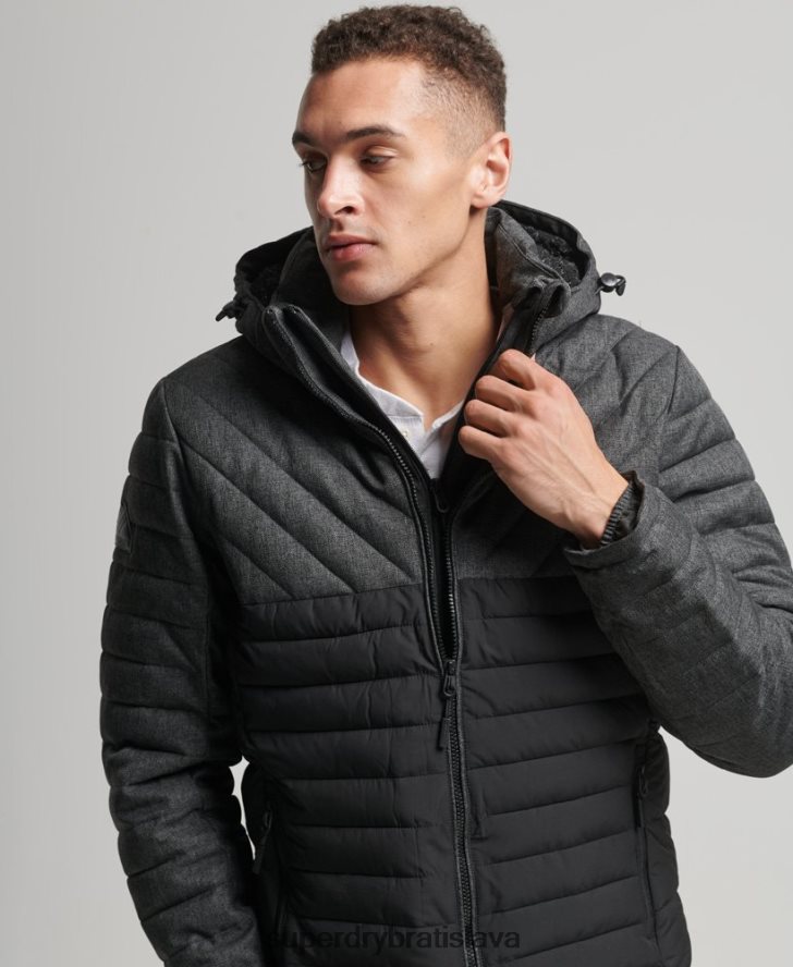 Superdry muži tvídová zmes fuji bunda 6B4ZTR4548 oblečenie tmavošedý
