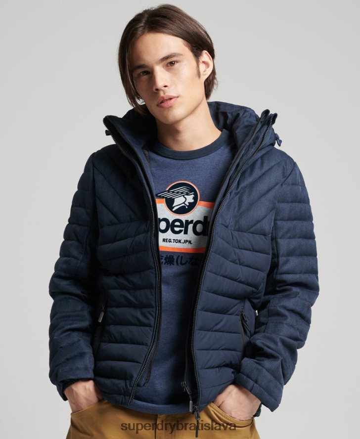 Superdry muži tvídová zmes fuji bunda 6B4ZTR4625 oblečenie námorníctvo