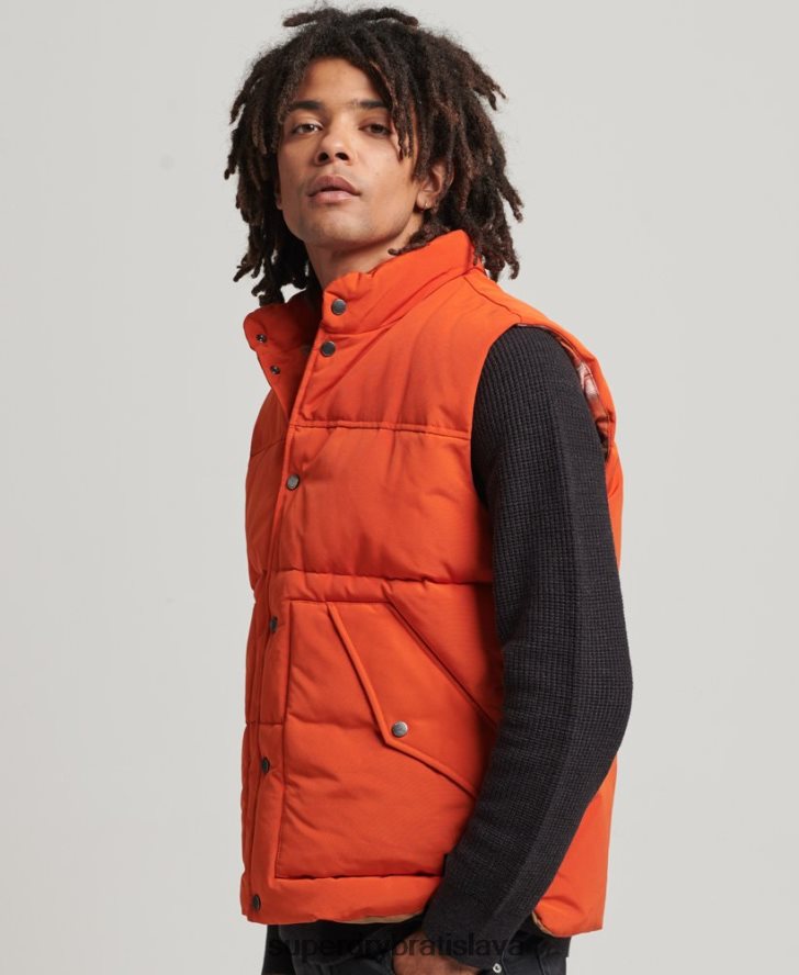 Superdry muži vintage horská vesta 6B4ZTR4439 oblečenie oranžová