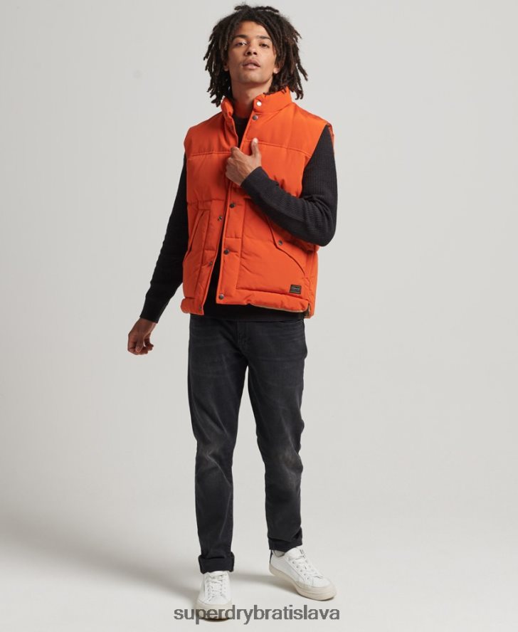 Superdry muži vintage horská vesta 6B4ZTR4439 oblečenie oranžová