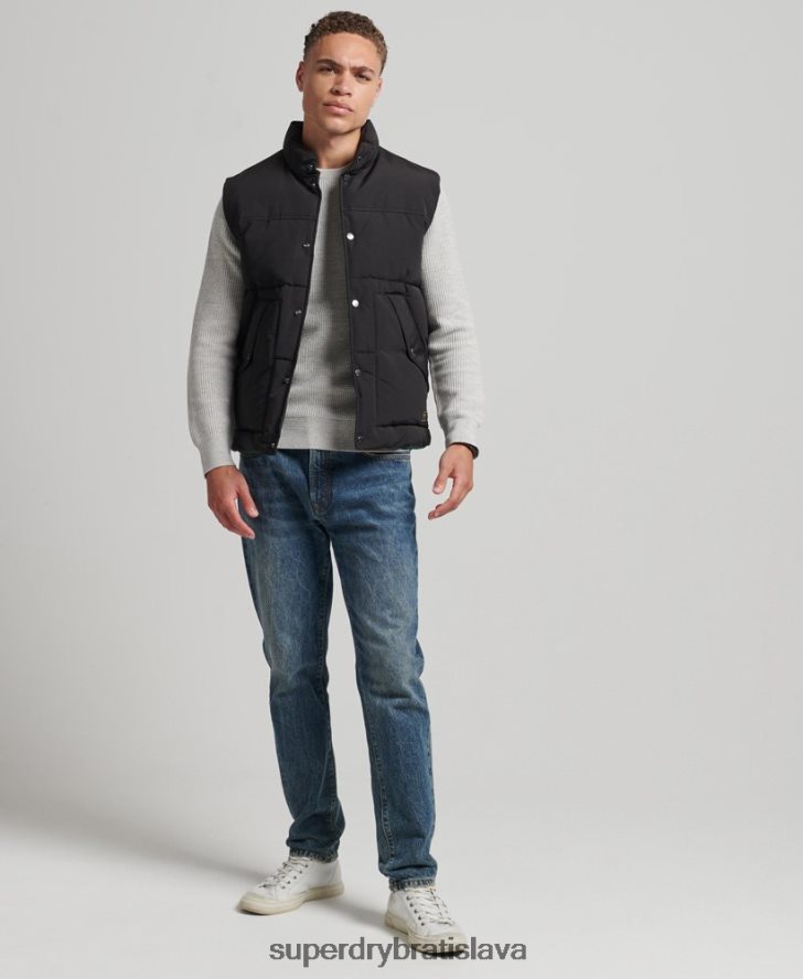 Superdry muži vintage horská vesta 6B4ZTR4528 oblečenie tmavošedý