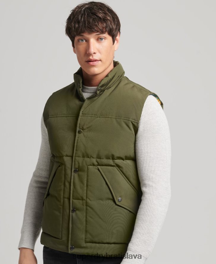 Superdry muži vintage horská vesta 6B4ZTR4529 oblečenie zelená