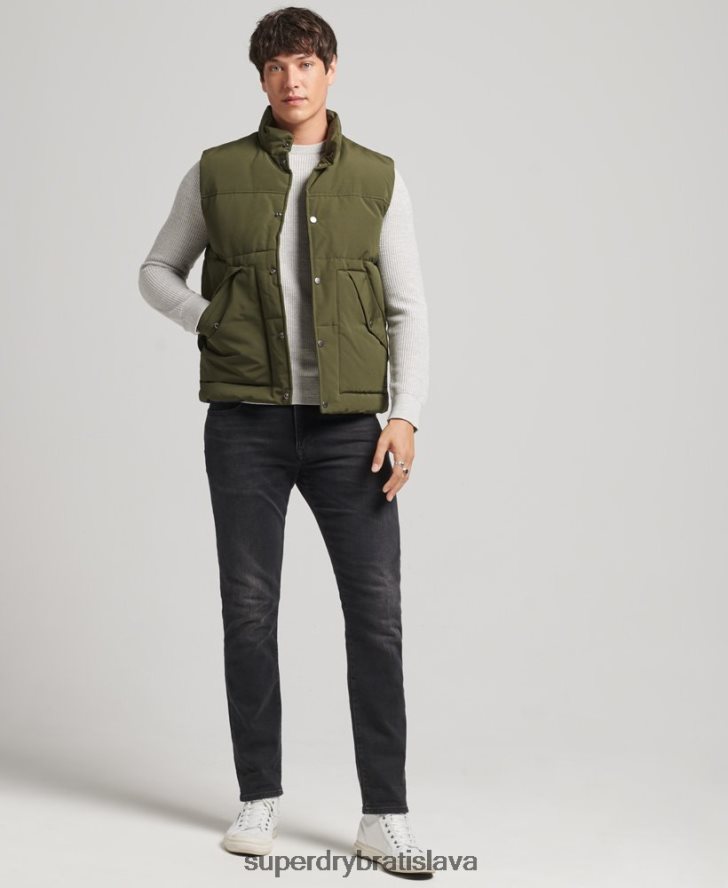 Superdry muži vintage horská vesta 6B4ZTR4529 oblečenie zelená