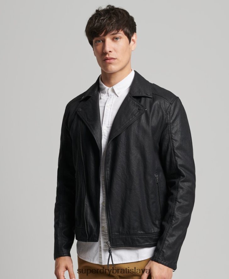 Superdry muži vintage potiahnutá džínsová bunda 6B4ZTR4540 oblečenie čierna