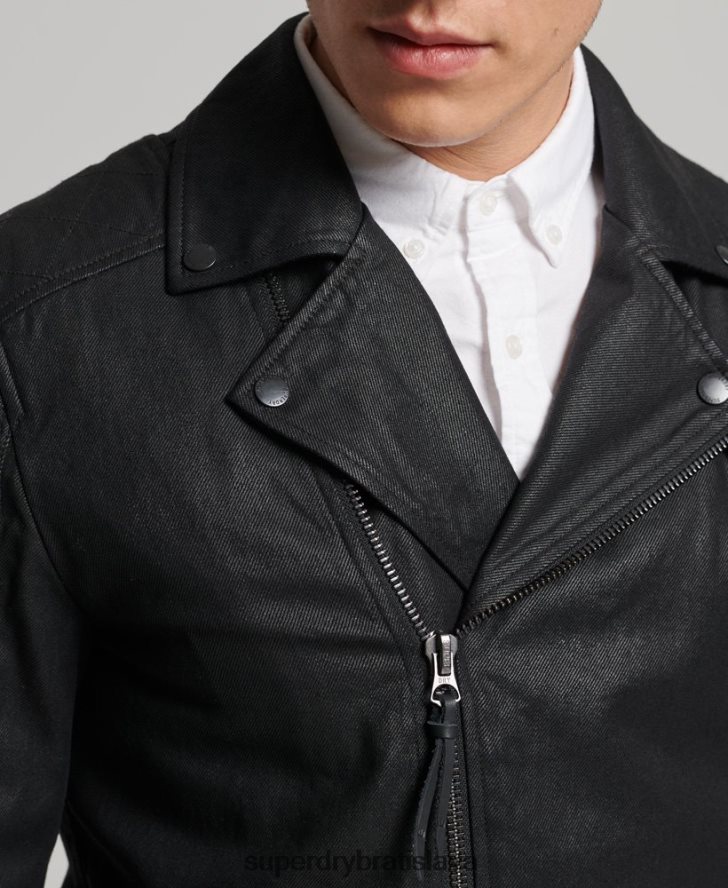 Superdry muži vintage potiahnutá džínsová bunda 6B4ZTR4540 oblečenie čierna