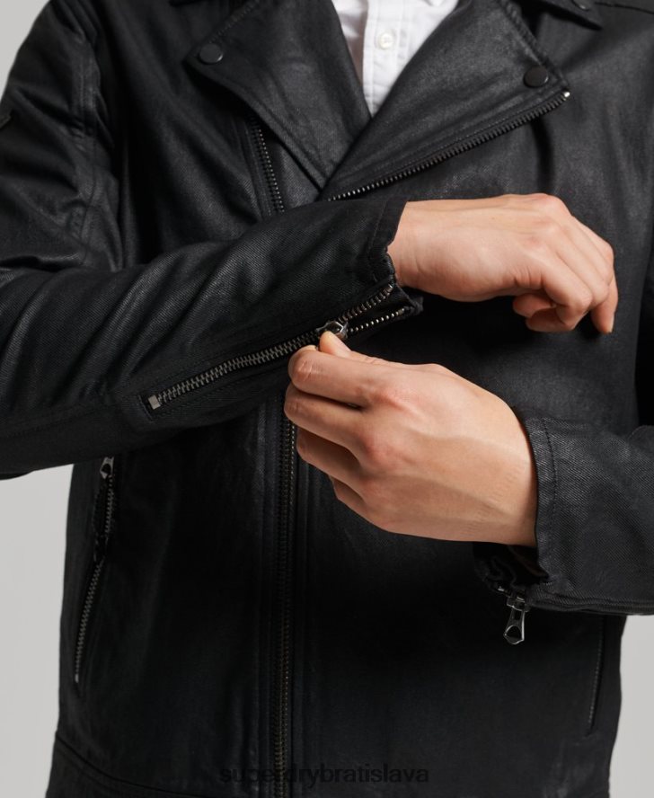 Superdry muži vintage potiahnutá džínsová bunda 6B4ZTR4540 oblečenie čierna