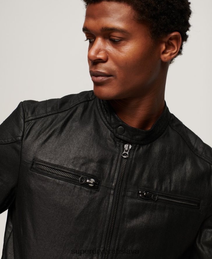 Superdry muži vintage potiahnutá džínsová pretekárska bunda 6B4ZTR945 oblečenie čierna